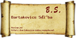 Bartakovics Sába névjegykártya